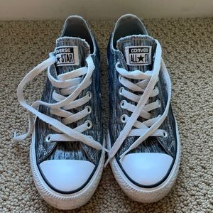 Converse all stars low top, gray/silver/white. W7